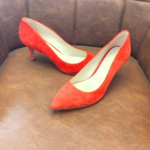 NWOT Enzo Angiolini Heels Women's Suede Leather Orange